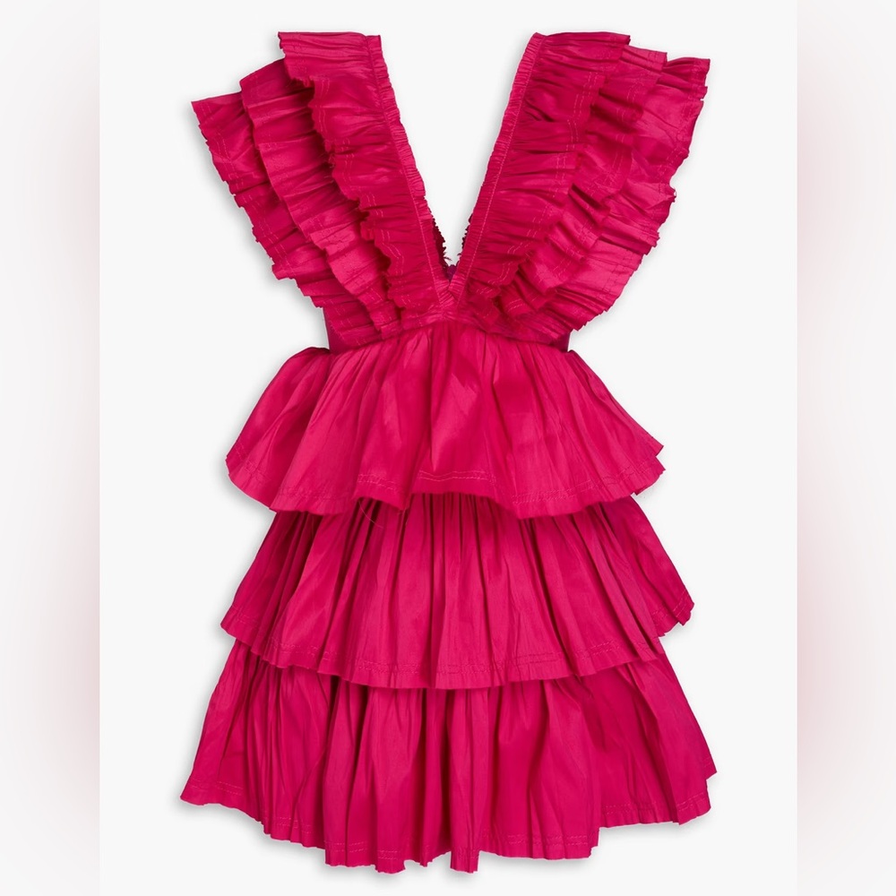 AJE Rhythmic tiered taffeta mini dress